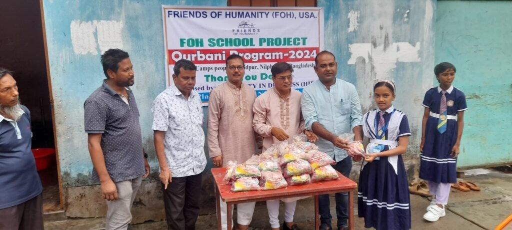 Distribution of sacrificial meat among the students of FOH School, 2024