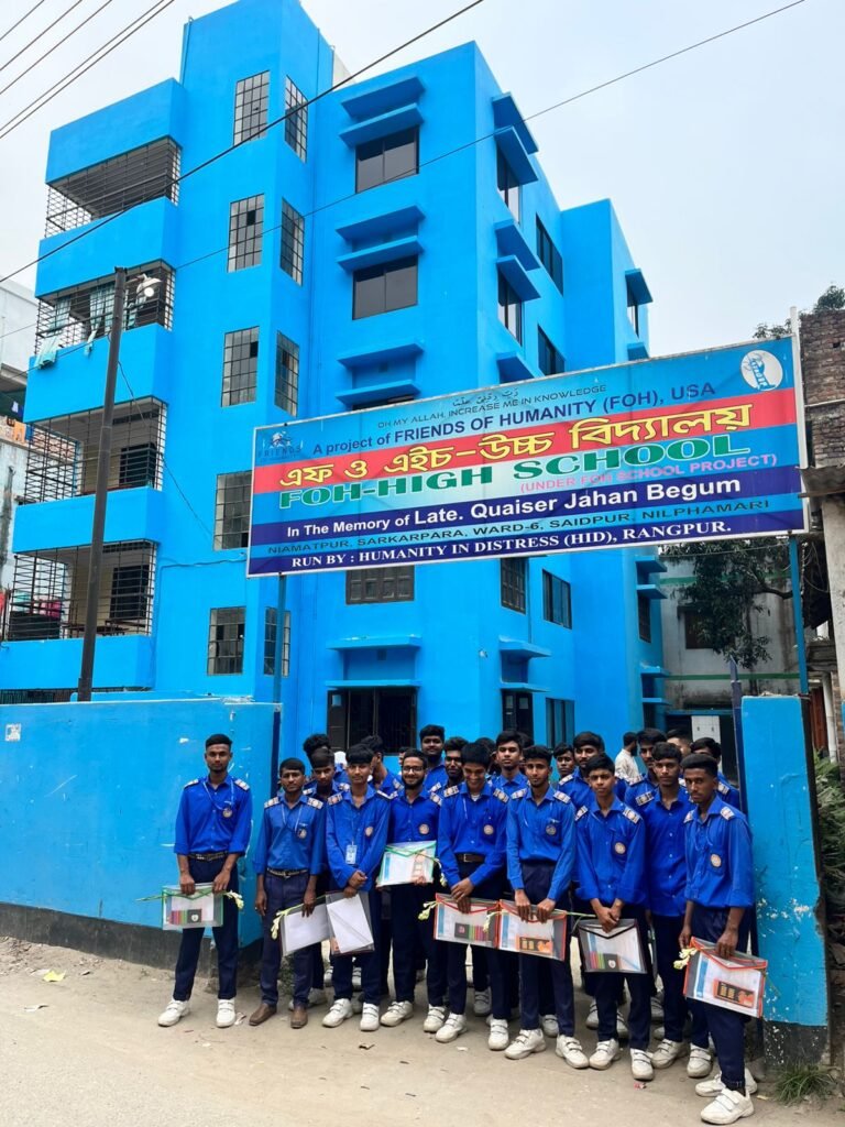 A cheerful photo session of students at the moment of farewell