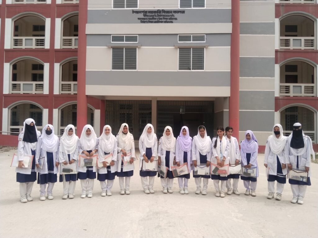 Photo session was held in front of the exam center with students
