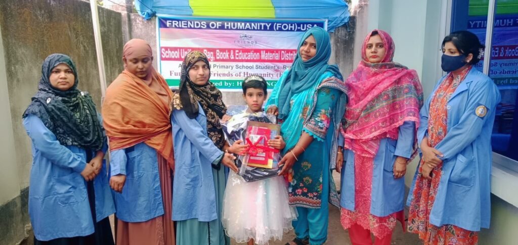 Uniforms, bags, books, and essential educational materials among the students of FOH Primary School in Rangpur - 2025