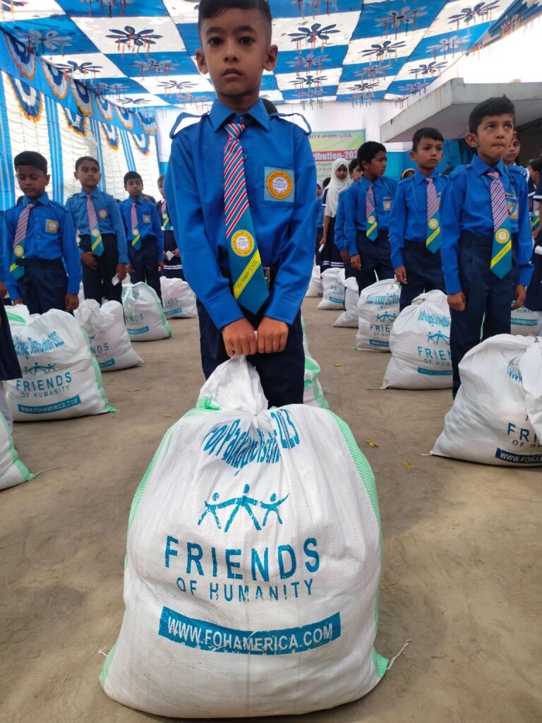 FOH Primary Students with Ramadan Food Package in Saidpur