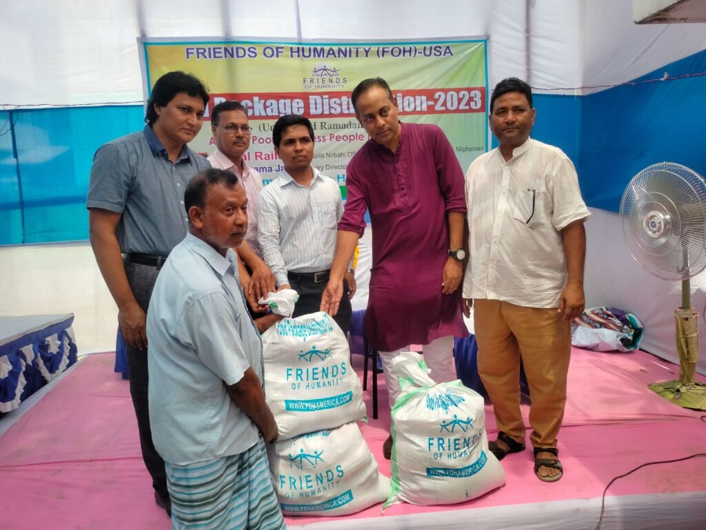 Mr. Foysal Rayhan, Osama Jalal, and M.A. Bari distributed the food packages.