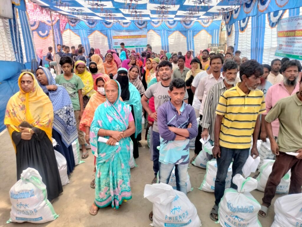 Poor & Distress People with Ramadan Food Package in Saidpur.